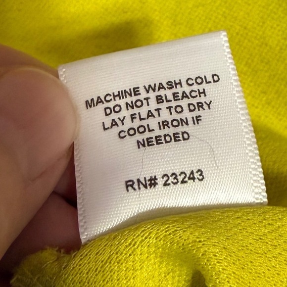 7th Avenue New York Company Yellow Textured V-Neck Top Scarf Tie Sleeves Size L - Picture 7 of 8